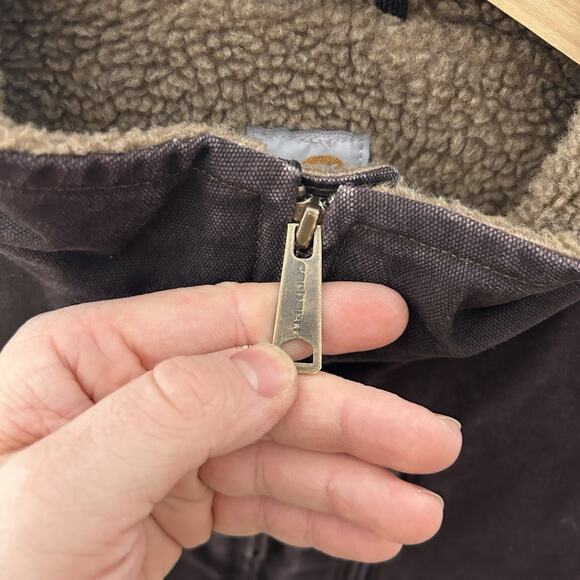 Carhartt Sherpa-Lined Mock-Neck Vest “Dark Brown” V33 DKB - Picture 7 of 8